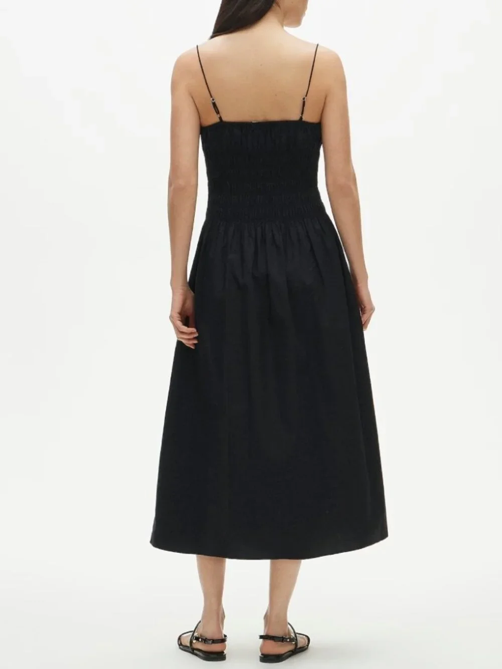 NWT J. Crew Petite Reverie Dress Cotton Poplin Black Smocked Comfy Size PXXS